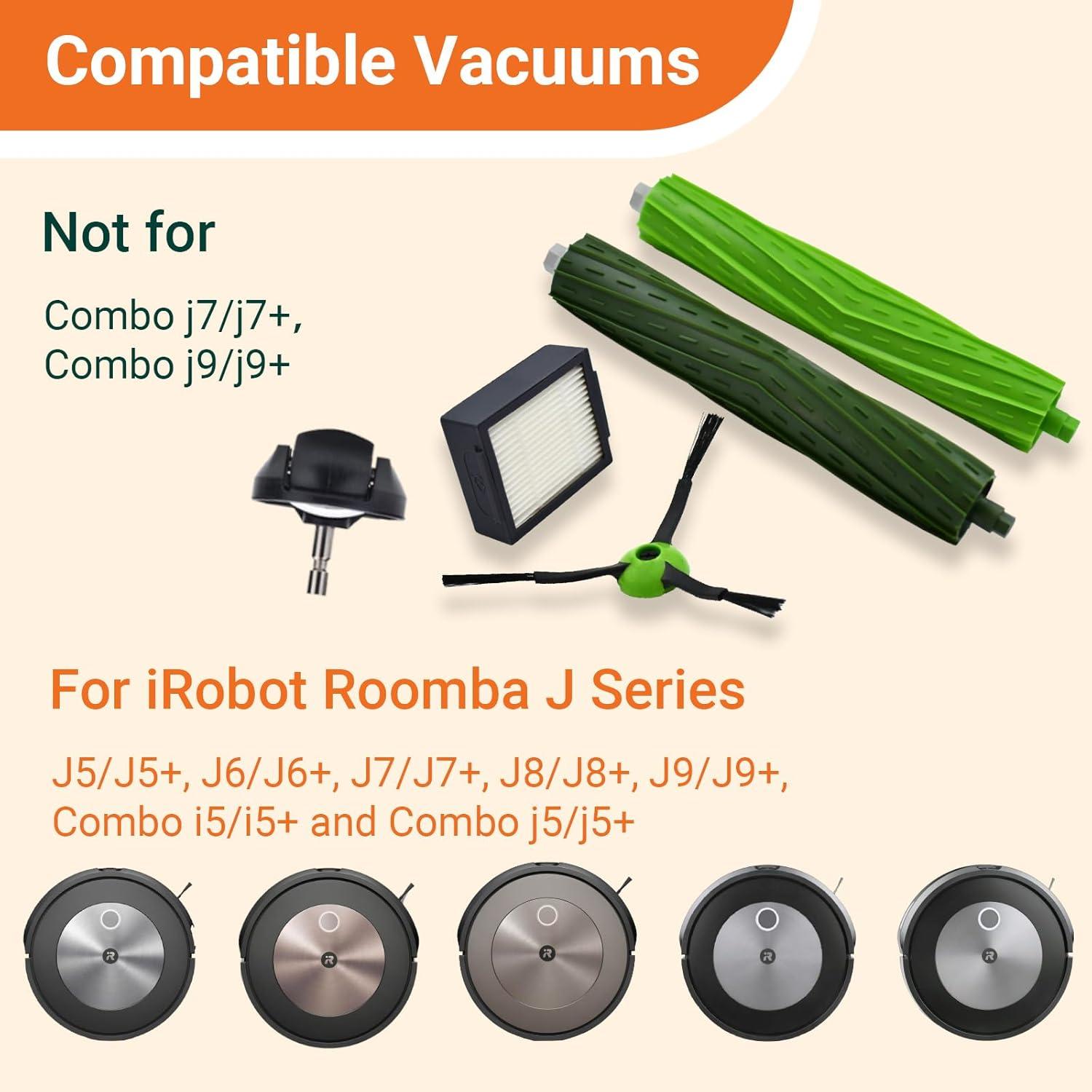 Kit de Repuestos para Aspiradora iRobot Roomba J7 J5 J6 J8 - 1 Rueda, 6 Filtros HEPA, 6 Cepillos Laterales