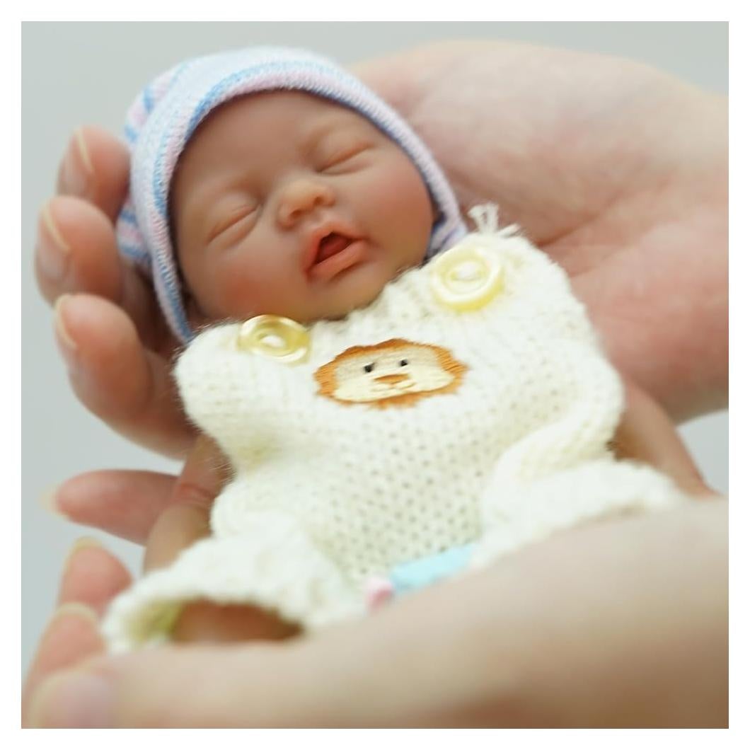 Muñeco de bebé renacido de silicona 17.78 cm niño con accesorios