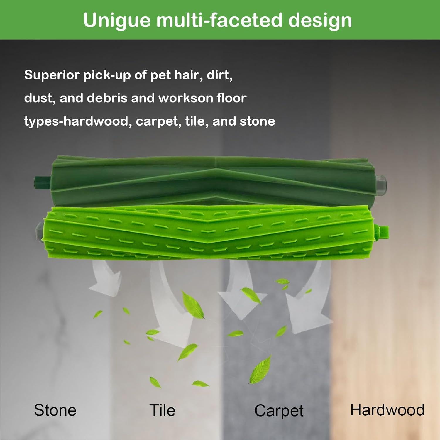 3 Juegos de Cepillos de Rodillo de Goma iKuKurun para iRobot Roomba