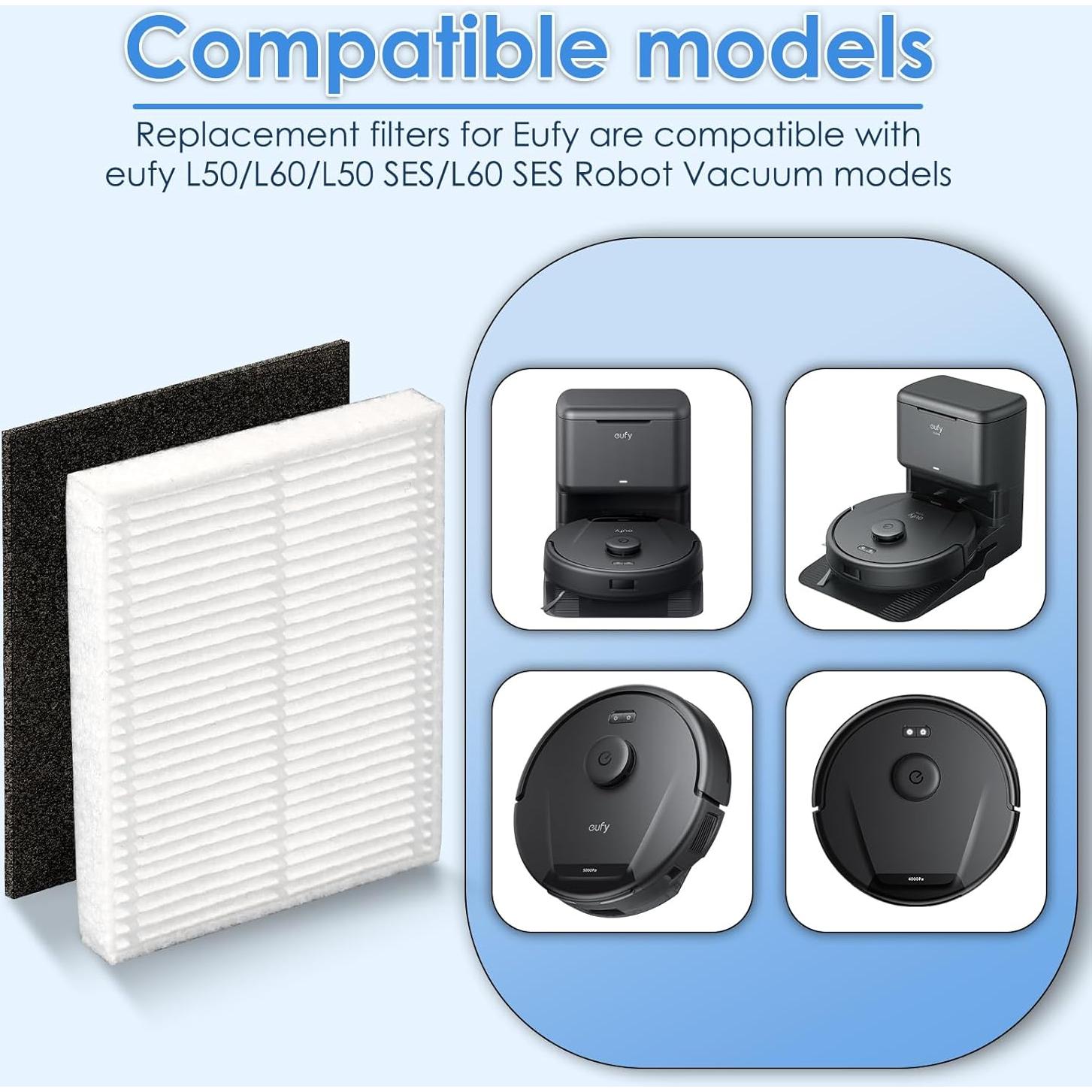 6 Filtros HEPA COWINORY para Eufy L50 L60 Aspiradora Robot