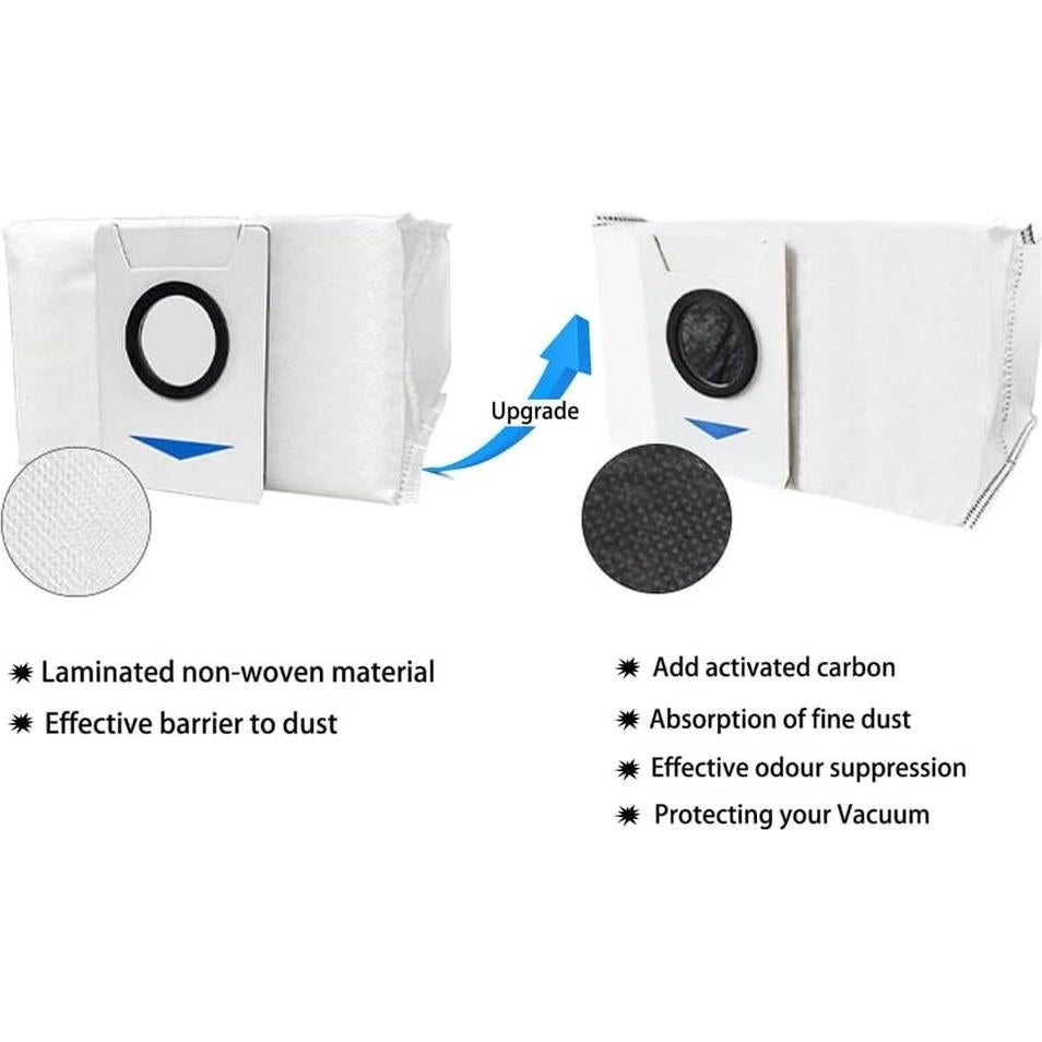 12 Bolsas de Polvo HACOBEST para Ecovacs Deebot T20/X1/T10