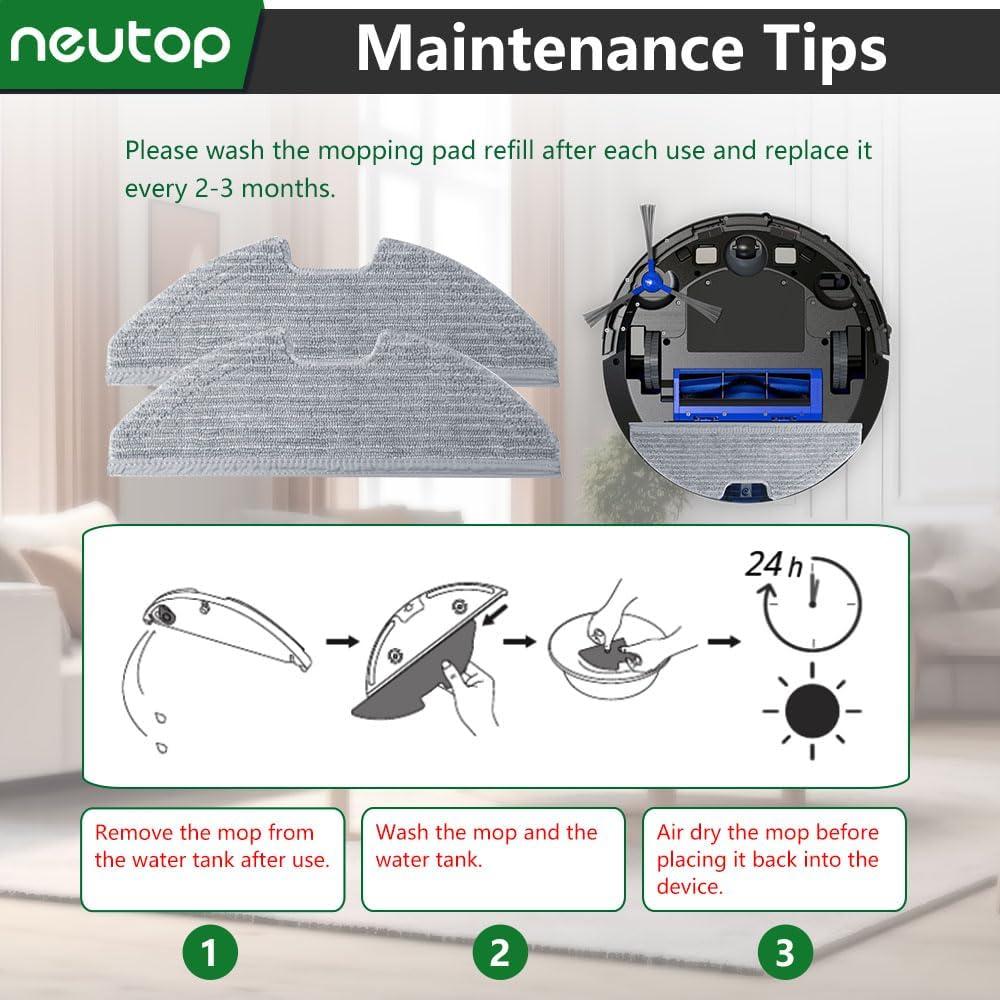 Paños de limpieza reutilizables Neutop para eufy RoboVac G30/G20/G10