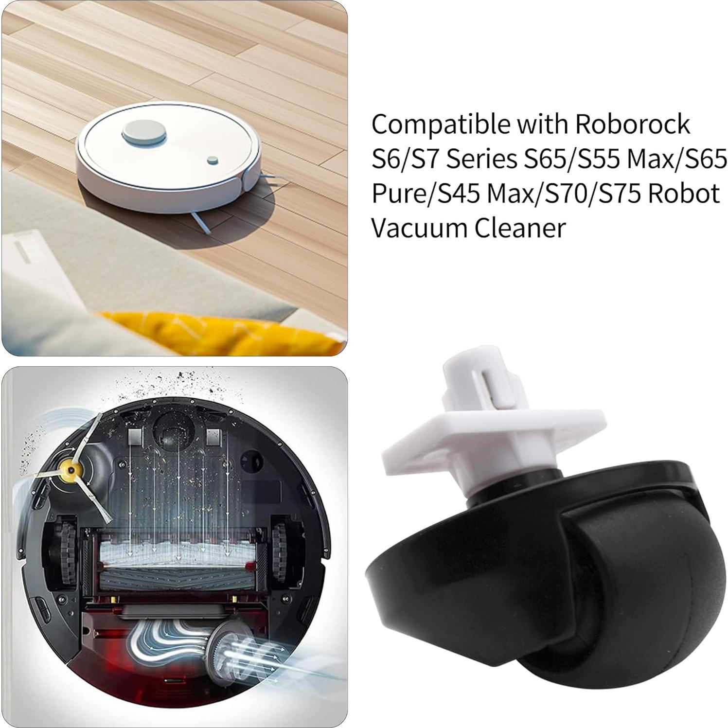 Rueda Delantera Compatible Ulimymei para Robotock S7/S8 - 2 Pack Negro