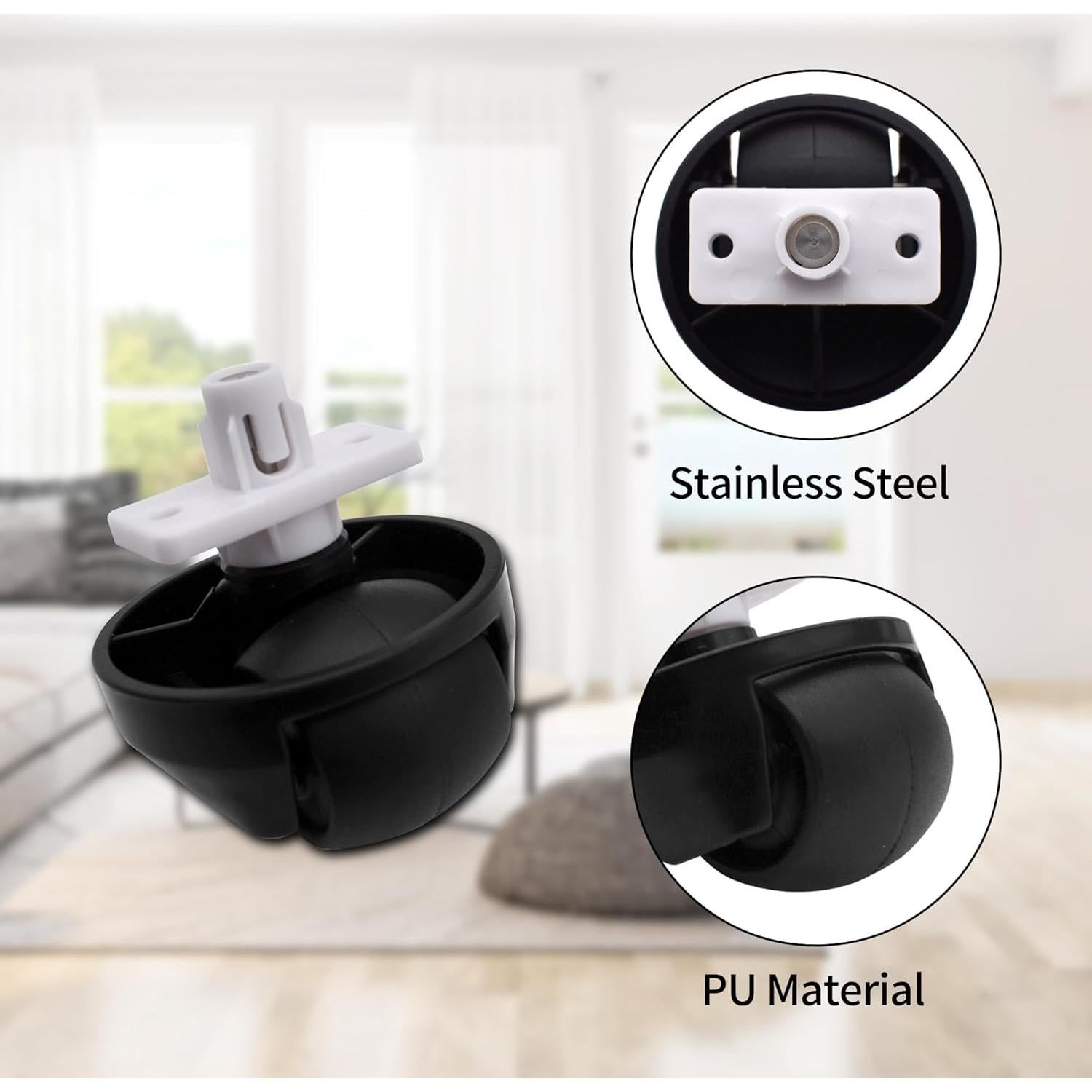 Rueda Delantera Compatible Ulimymei para Robotock S7/S8 - 2 Pack Negro