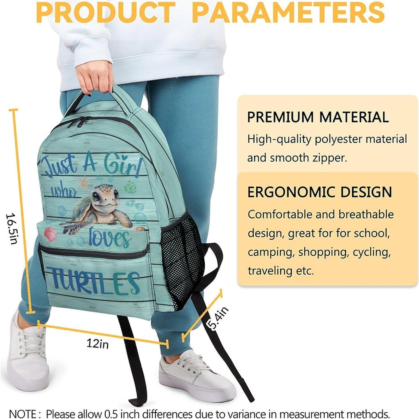 Mochila Escolar Tortuga Marina Verde 41.91 cm Niños