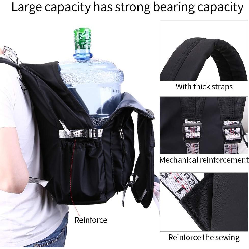 Mochila Escolar FENGDONG Negra 30L para Niñas Adolescentes
