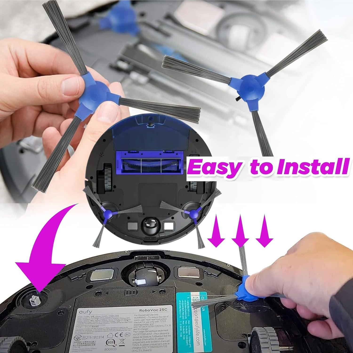 Replacement Side Brushes for Eufy 11S 12 15T 15C 25C 30 30 35C 11S Max 15C Max 25C Max 30C Max G20 G30 G30 Edge G10 G30 Hybrid Robot Vacuum,Replacement Parts for Eufy RoboVac (10 Pack)