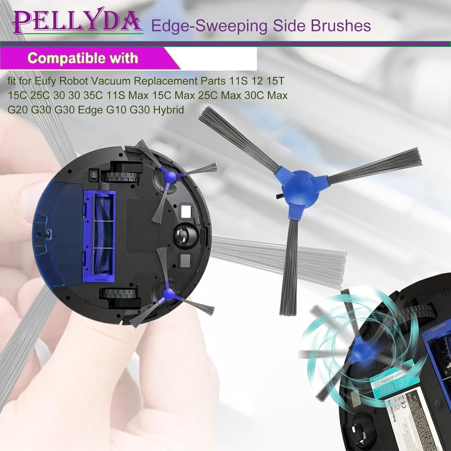 Replacement Side Brushes for Eufy 11S 12 15T 15C 25C 30 30 35C 11S Max 15C Max 25C Max 30C Max G20 G30 G30 Edge G10 G30 Hybrid Robot Vacuum,Replacement Parts for Eufy RoboVac (10 Pack)