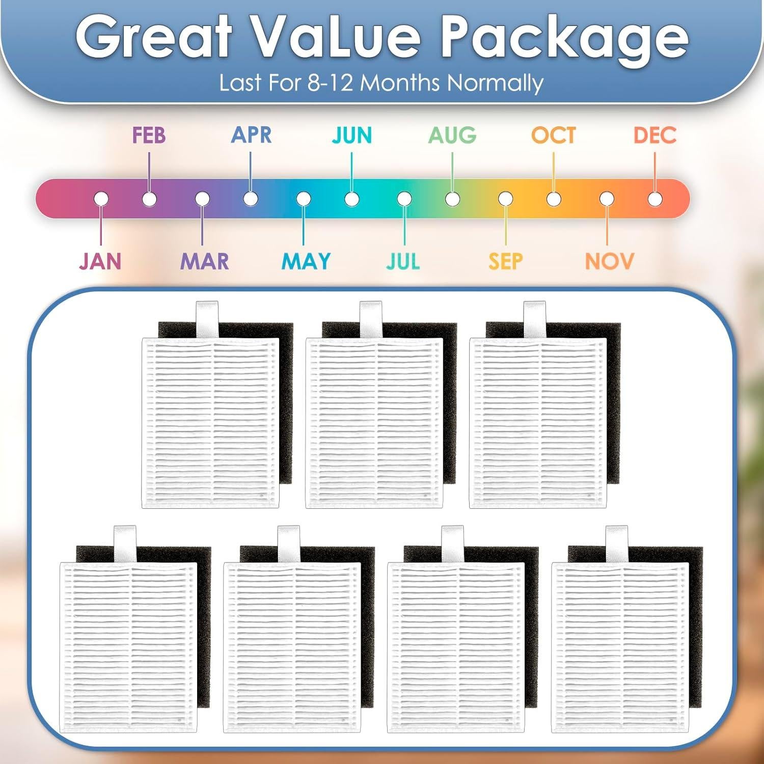 Kit de 7 Filtros HEPA y Espuma MIBUMIKI para eufy L50/L60