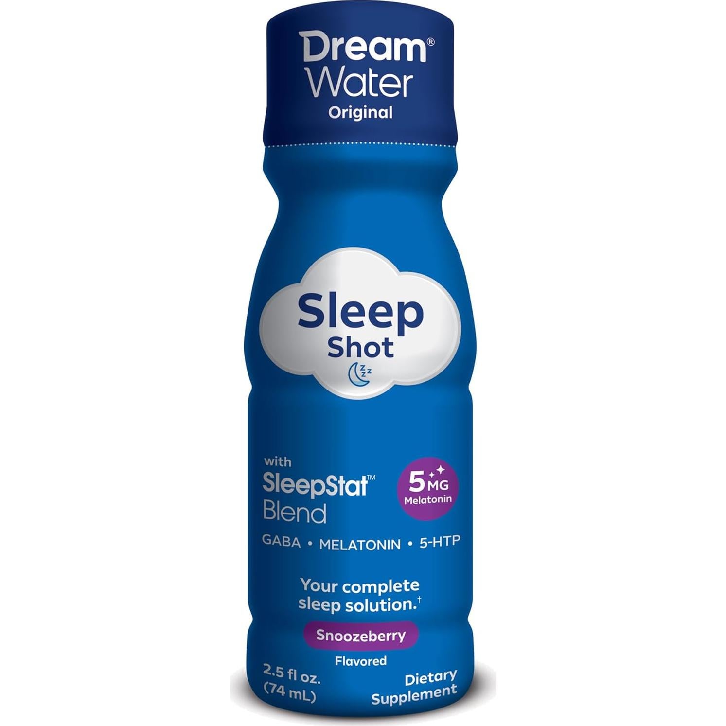 Suplemento para Dormir Dream Water 74 ml - Melatonina 5mg, GABA, 5-HTP, 12 Unidades