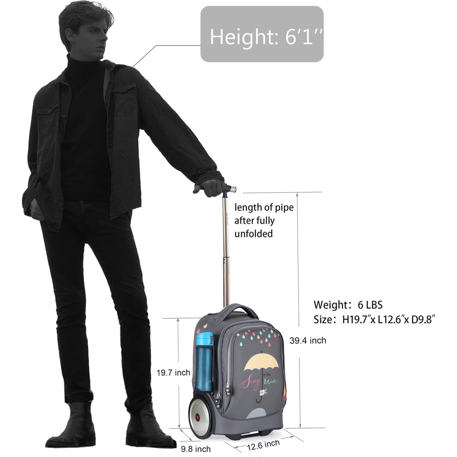 UNIKER Bolsa Rodante para Laptop 14" Lluvia Colorida