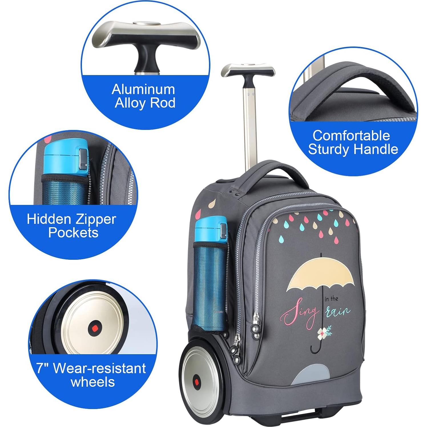 UNIKER Bolsa Rodante para Laptop 14" Lluvia Colorida