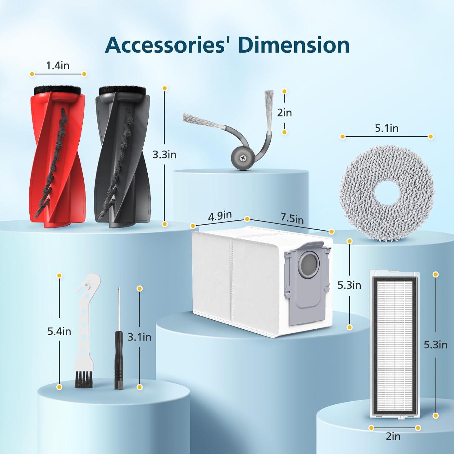 22 Piezas Accesorios para Roborock Qrevo S5V Curv Edge