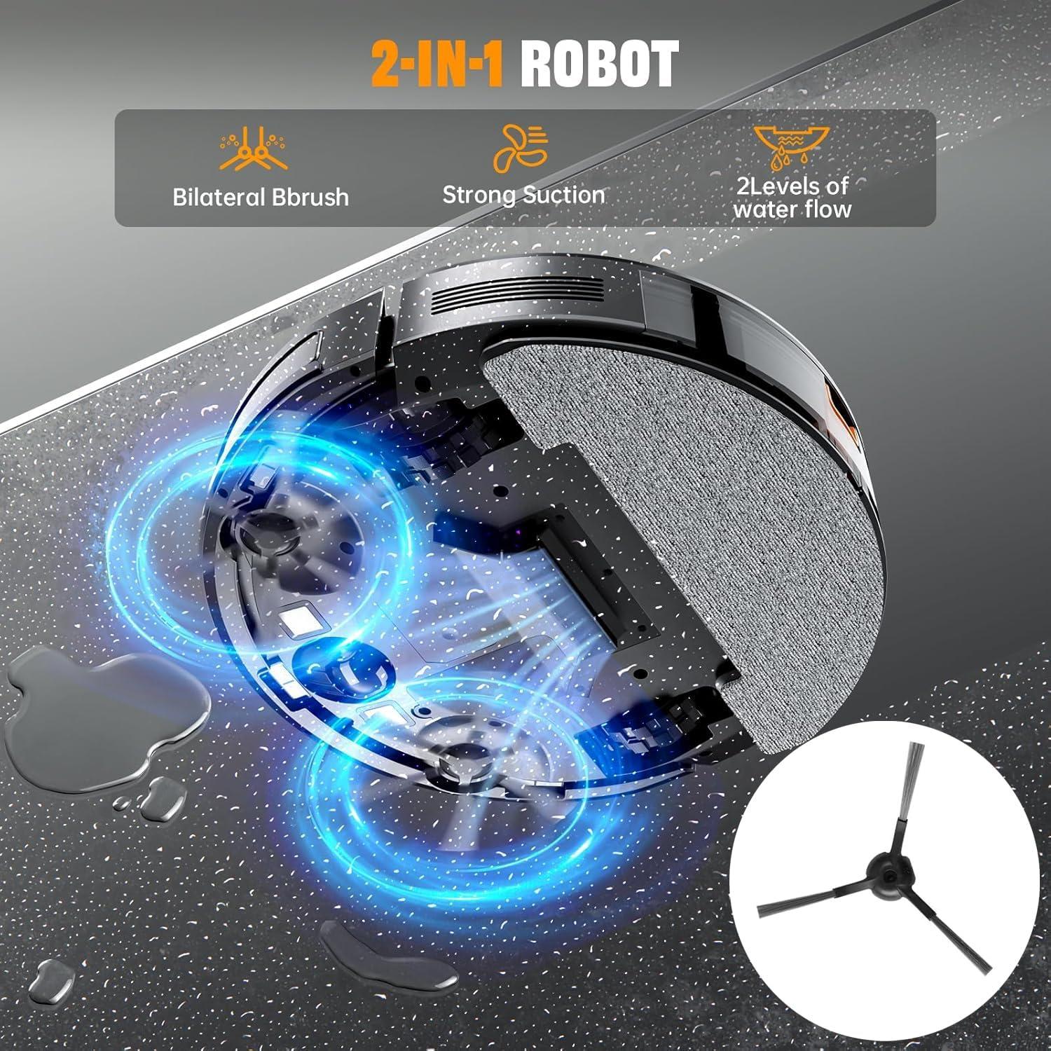 Aspiradora Robótica XIEBro T8S 2 en 1 con Mopa, 3200Pa