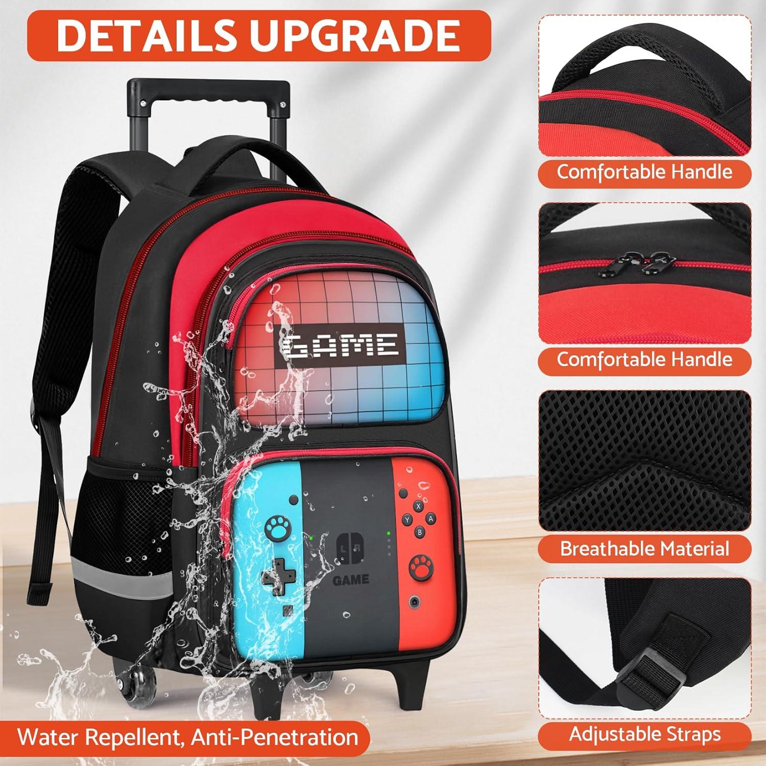 Mochila Rodante Gamer HFHTDC 44x19.8x30 cm para Niños