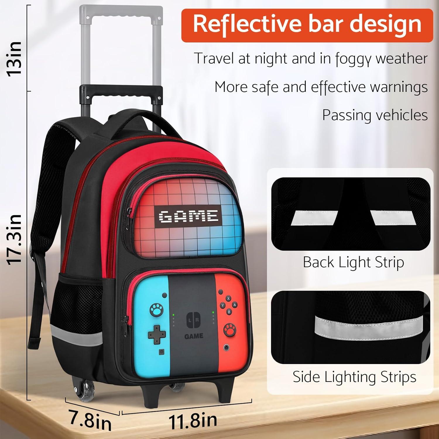Mochila Rodante Gamer HFHTDC 44x19.8x30 cm para Niños