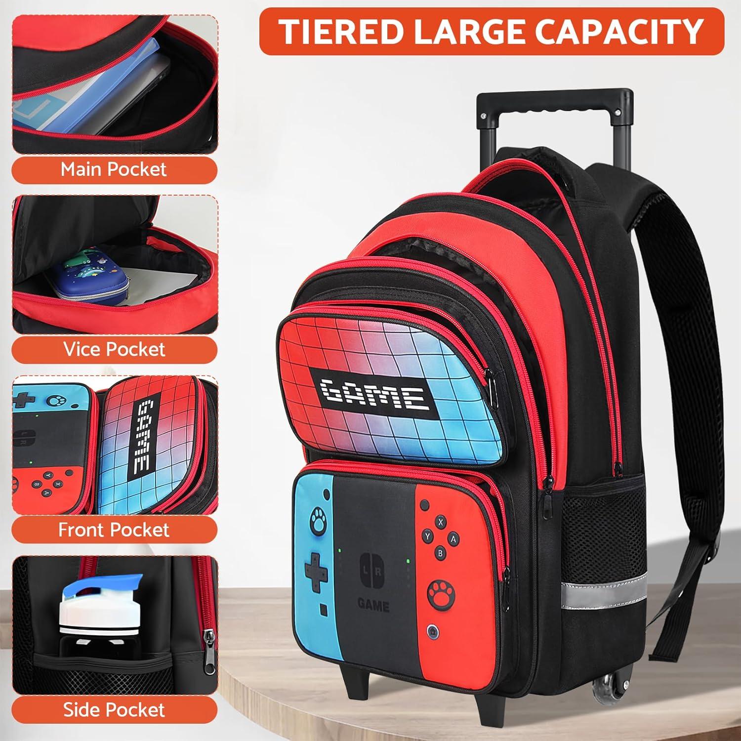 Mochila Rodante Gamer HFHTDC 44x19.8x30 cm para Niños
