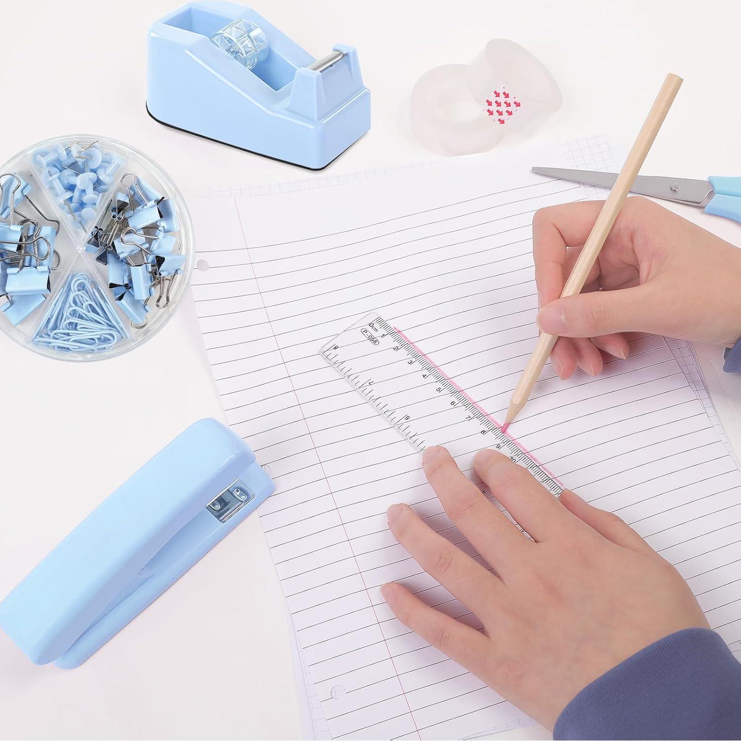 Set de Oficina 10 Piezas Gorsbark Soporte Rotatorio Azul