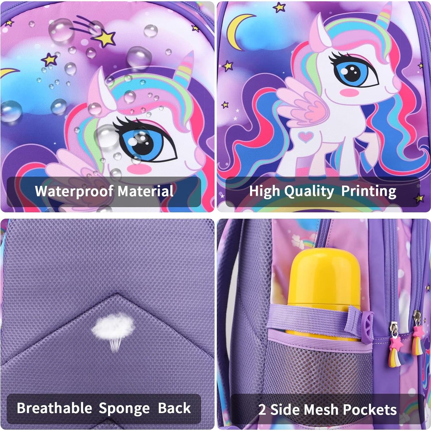 Mochila Escolar Niña Wisiley 40 cm Unicornio Ligera