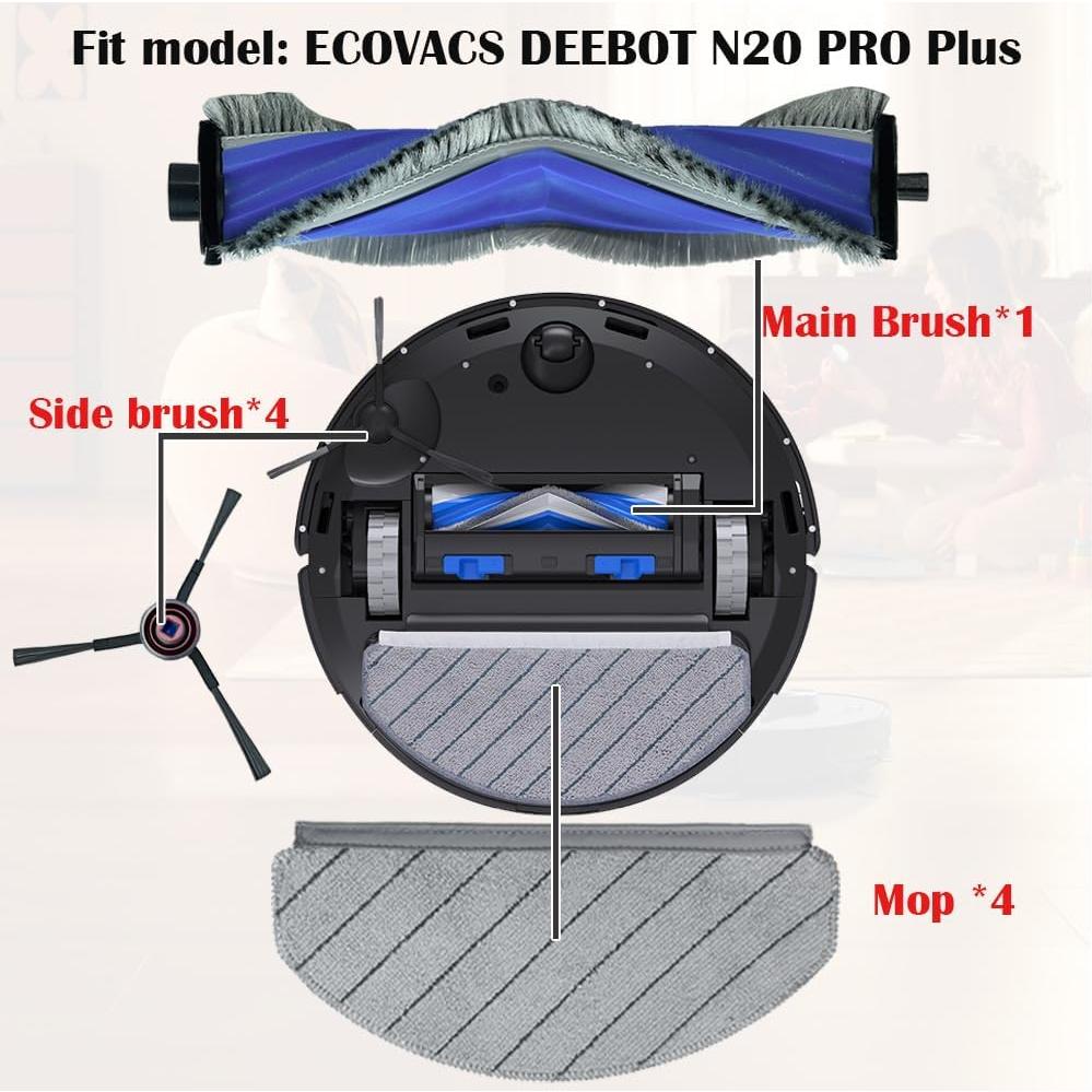 Kit de Repuesto ECOVACS DEEBOT N20 Plus - 1 Cepillo, 4 Filtros HEPA