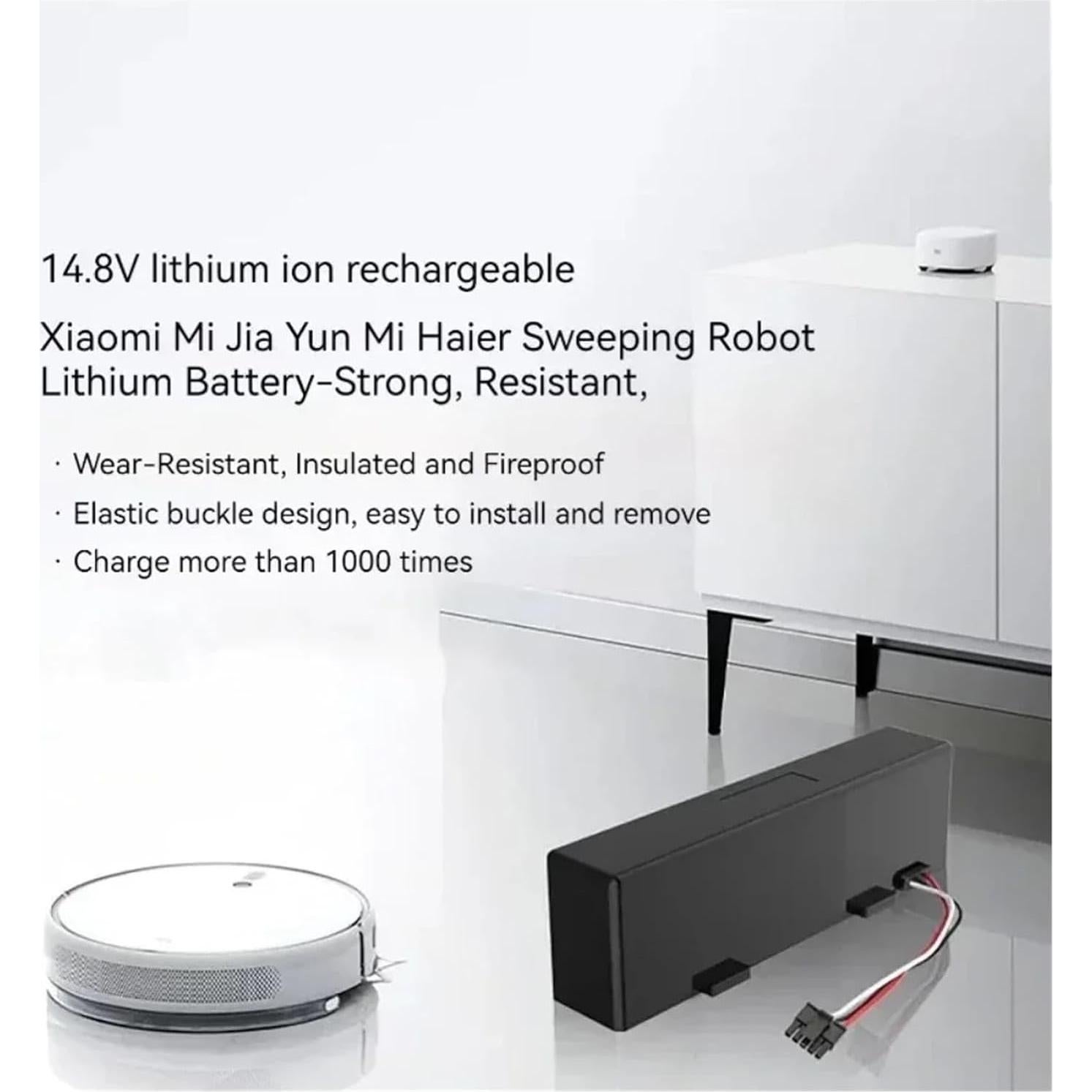 14.8V STYTJ02YM Battery ，Compatible ForXiaomi Mijia LDS Vacuum Cleaner Mi Robot Vacuum-Mop P Mi Robot Vacuum-Mop 2S ，Compatible for Haier JX37(9800mAh)