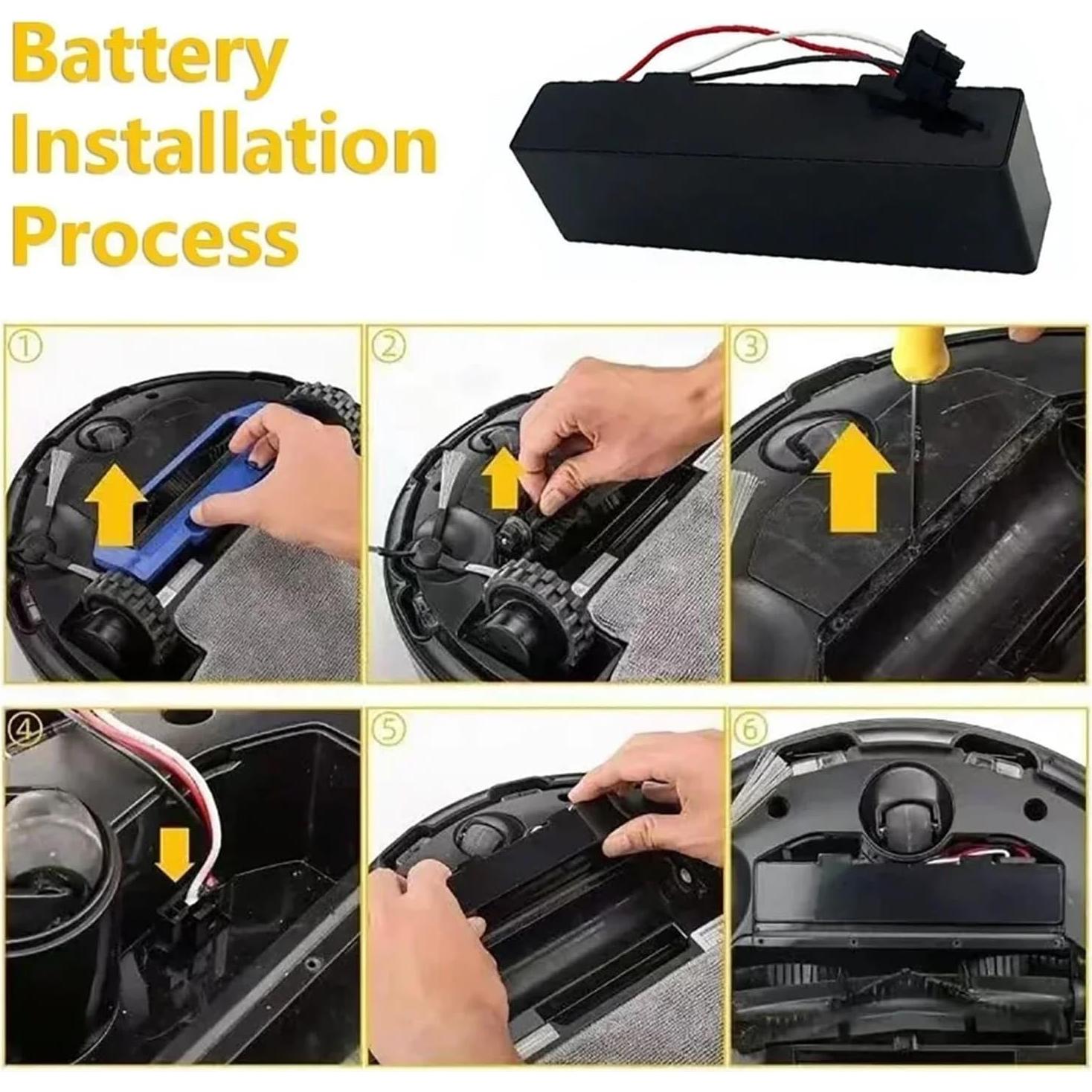 14.8V STYTJ02YM Battery ，Compatible ForXiaomi Mijia LDS Vacuum Cleaner Mi Robot Vacuum-Mop P Mi Robot Vacuum-Mop 2S ，Compatible for Haier JX37(9800mAh)