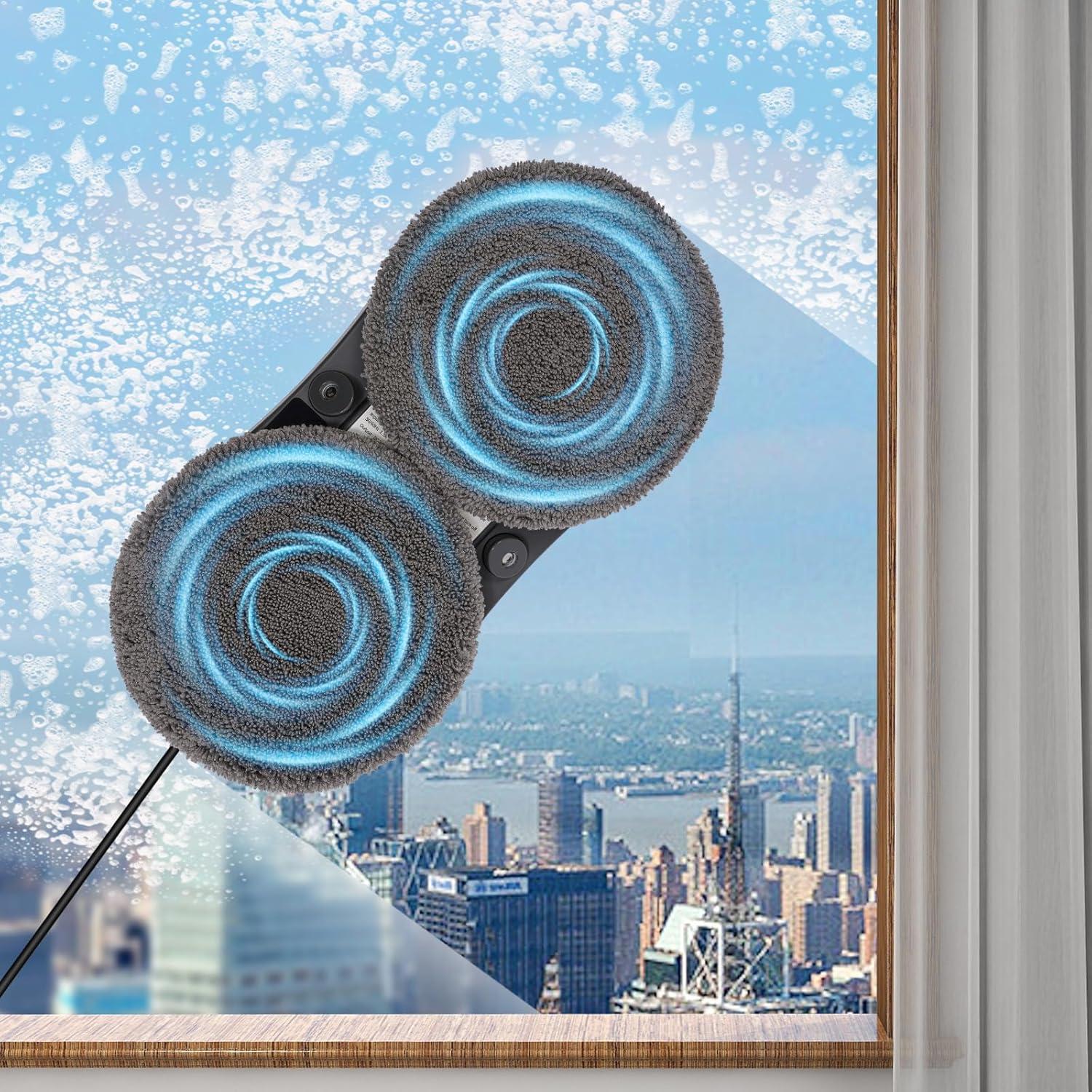 Window Cleaner Robot with Dual Water Spray - Window Cleaning Robot Window Cleaner with Automatic Water Spray Window Washer Robot Glass Cleaning Robot 2800Pa Sunction Power