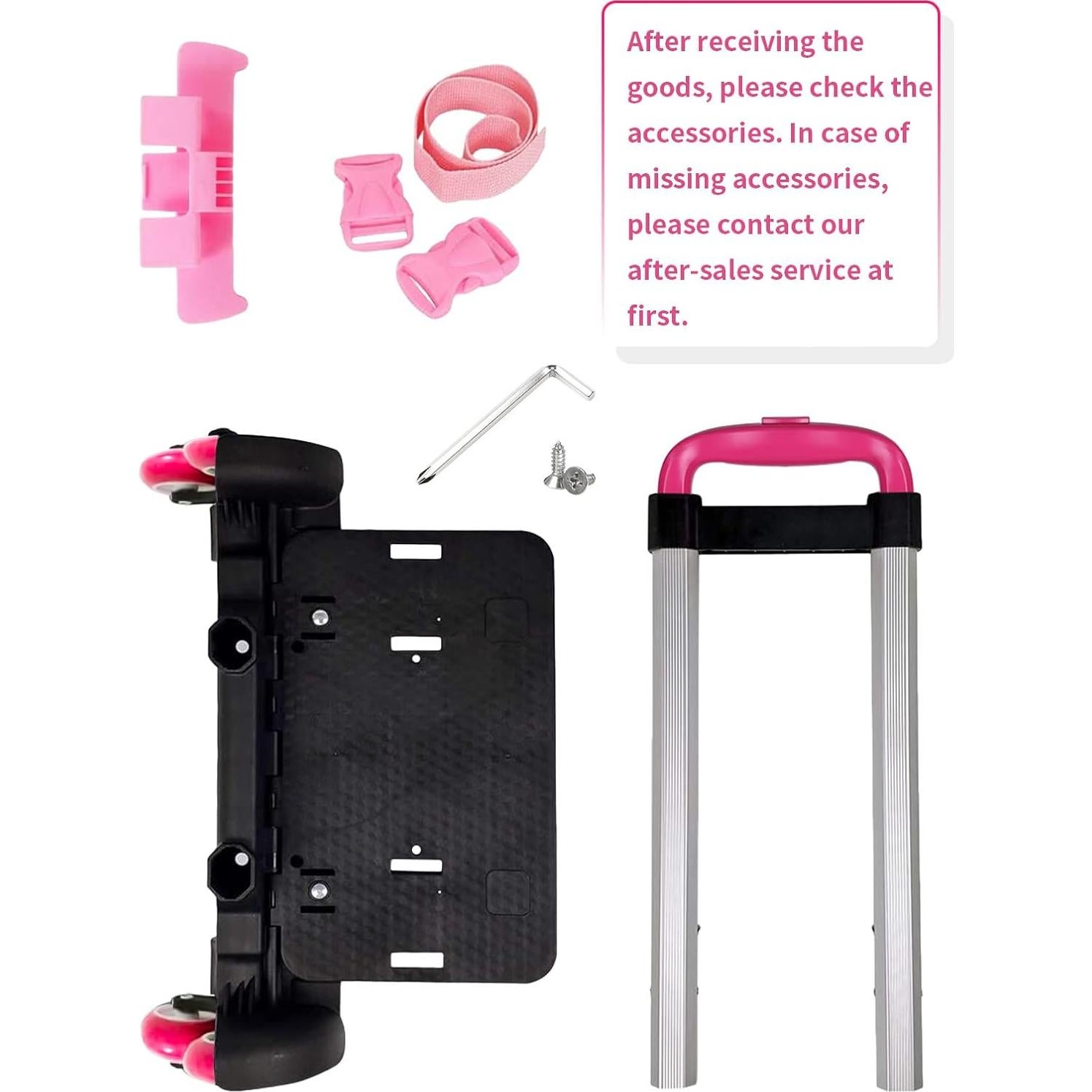 Carro de Mochila PROTAURI Rosa Plegable 6 Ruedas Ajustable