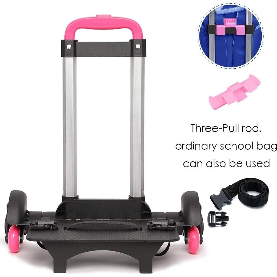 Carro de Mochila PROTAURI Rosa Plegable 6 Ruedas Ajustable