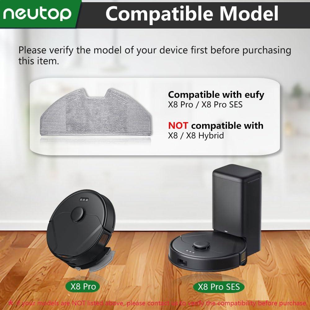 Paños de limpieza lavables Neutop para eufy X8 Pro - 6 unidades