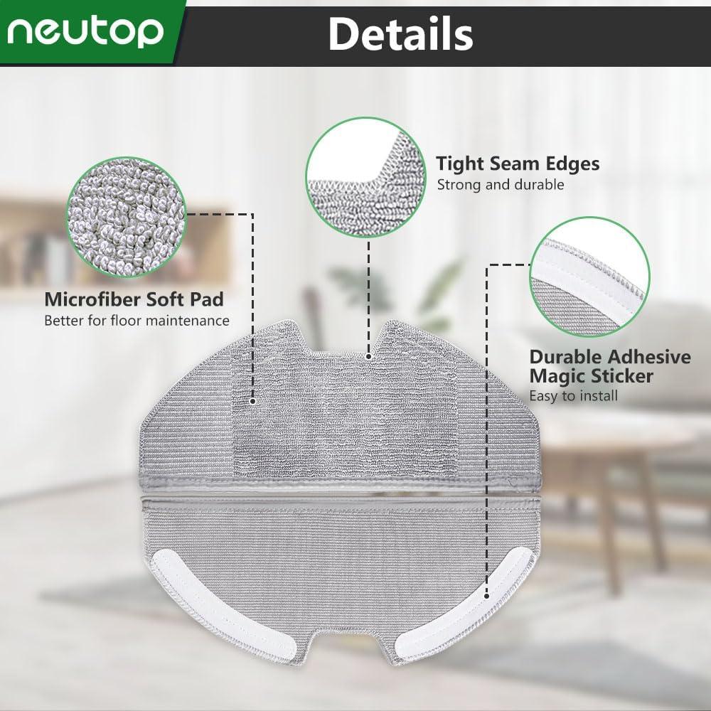 Paños de limpieza lavables Neutop para eufy X8 Pro - 6 unidades