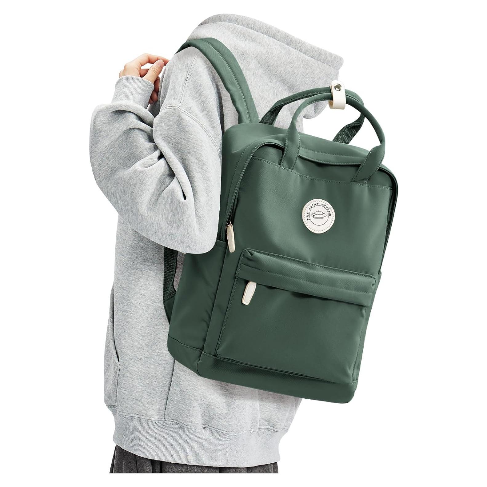 Mochila Escolar Verde Oliva con Compartimento para Laptop 24L
