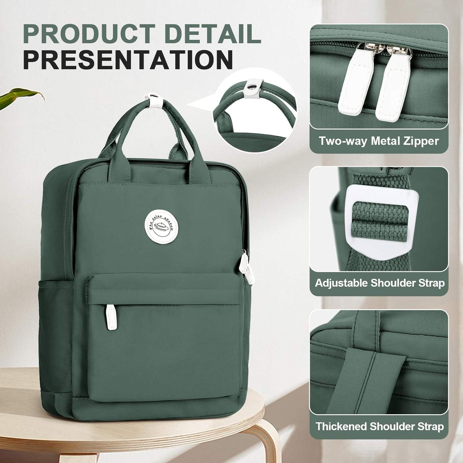 Mochila Escolar Verde Oliva con Compartimento para Laptop 24L