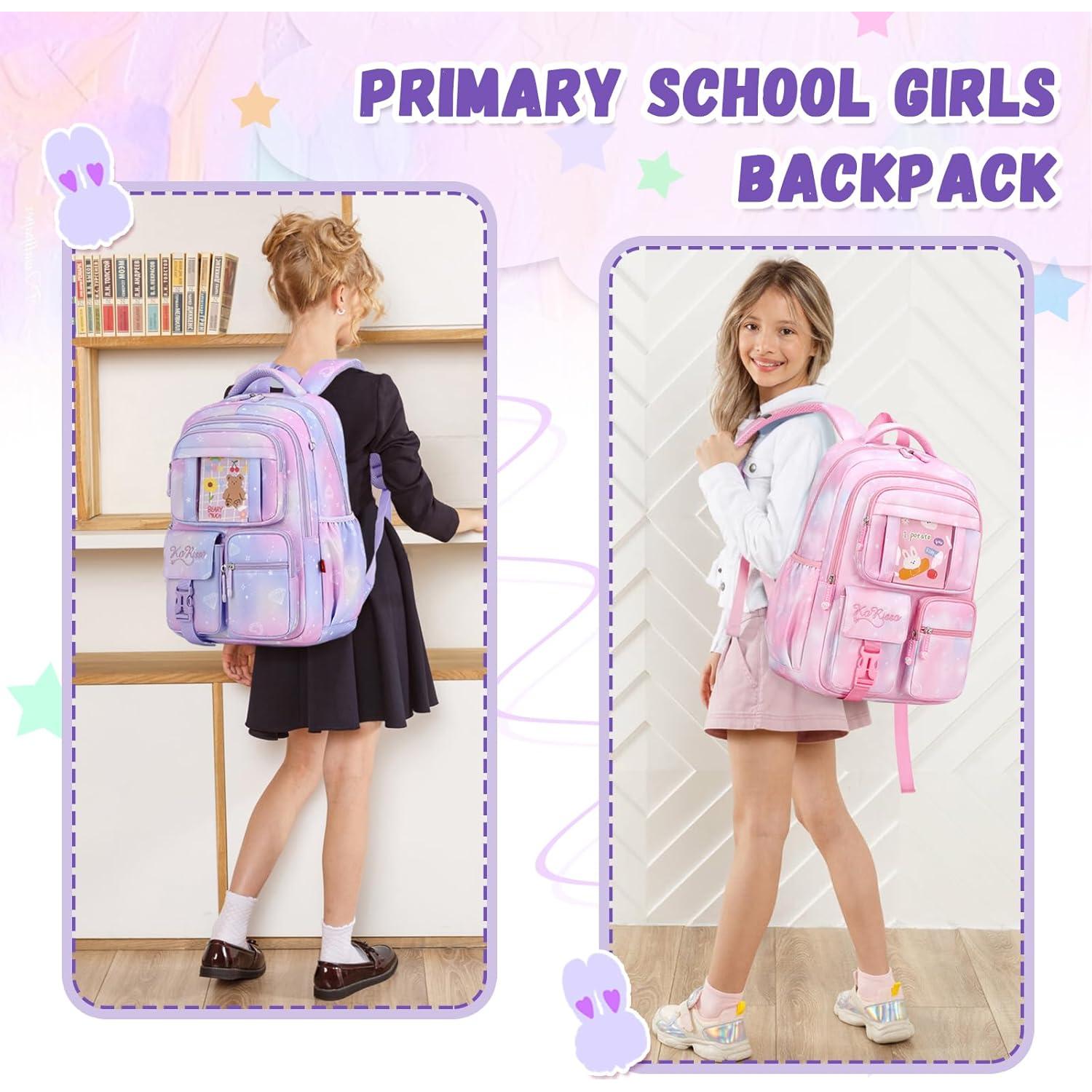 Mochila Escolar para Niñas PIG PIG GIRL Morado 21L