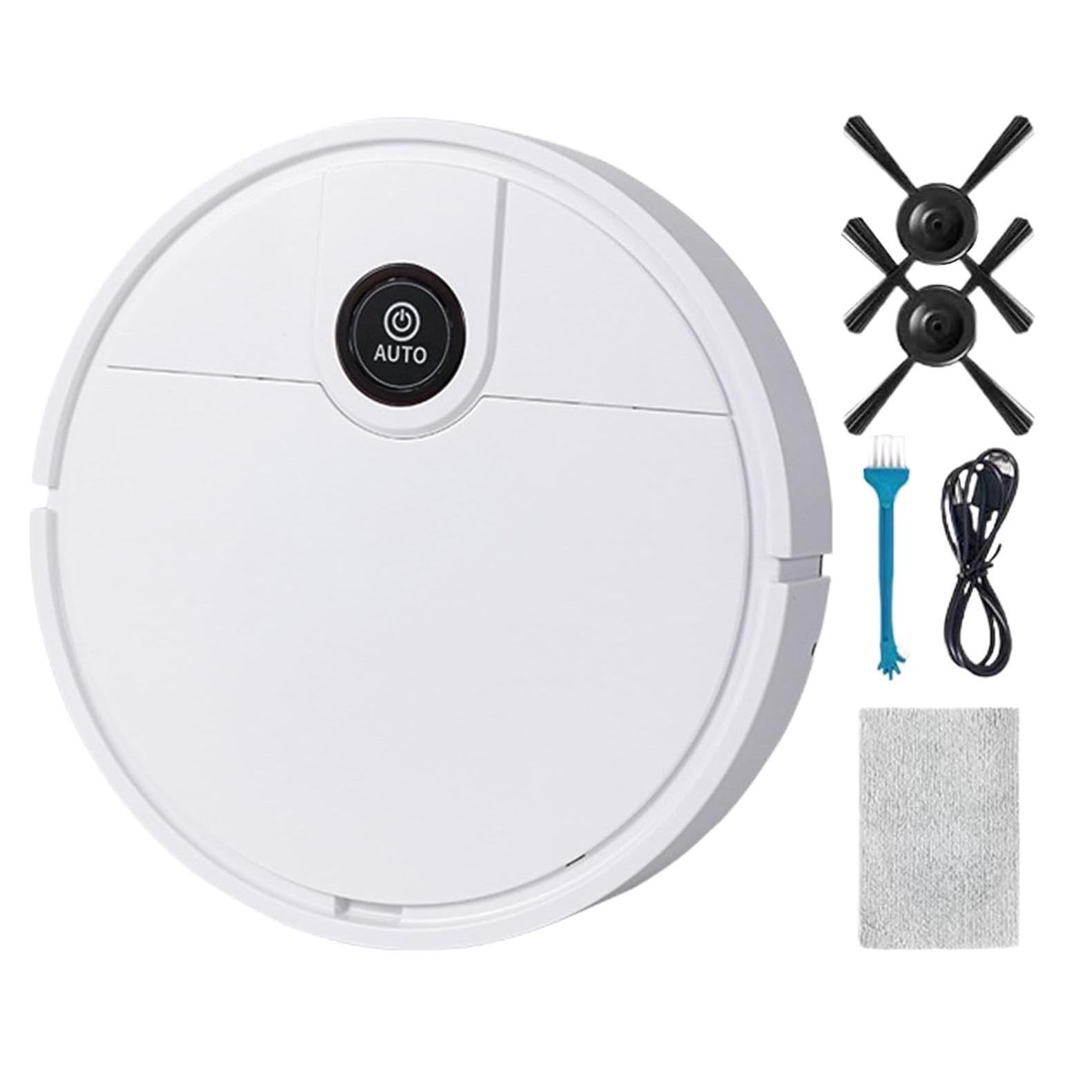 awakentti Robot Vacuum Cleaner, 3 in 1 Sweeping and Mopping Robot, Tangle-Free, Strong Suction, Slim, Low Noise, Auto Sweeping Broom 1500mAh for Pet Hair, Hard Floor, Low Carpet