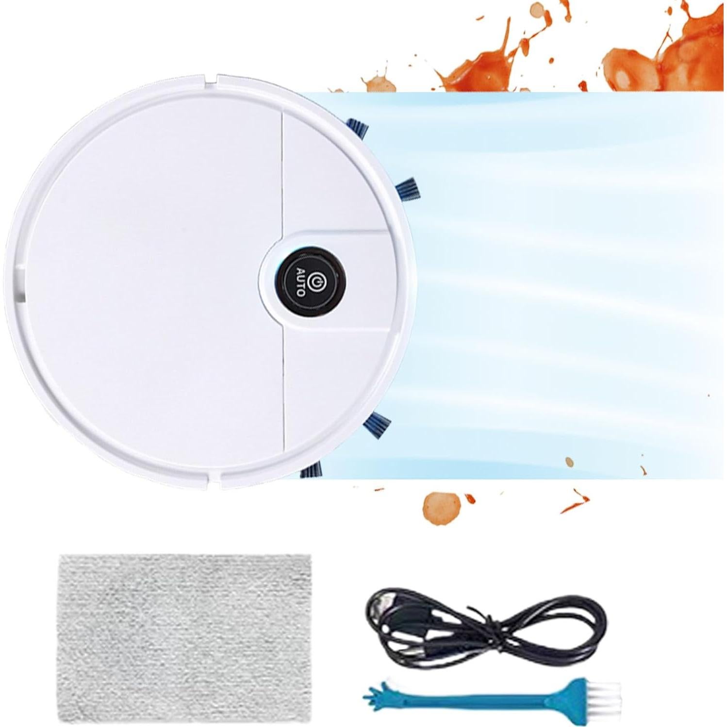 awakentti Robot Vacuum Cleaner, 3 in 1 Sweeping and Mopping Robot, Tangle-Free, Strong Suction, Slim, Low Noise, Auto Sweeping Broom 1500mAh for Pet Hair, Hard Floor, Low Carpet