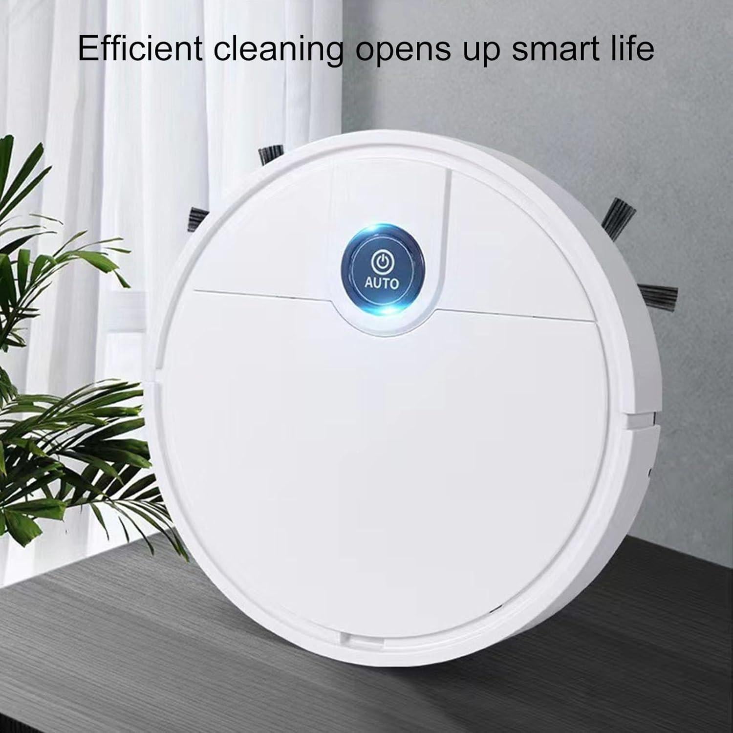 awakentti Robot Vacuum Cleaner, 3 in 1 Sweeping and Mopping Robot, Tangle-Free, Strong Suction, Slim, Low Noise, Auto Sweeping Broom 1500mAh for Pet Hair, Hard Floor, Low Carpet