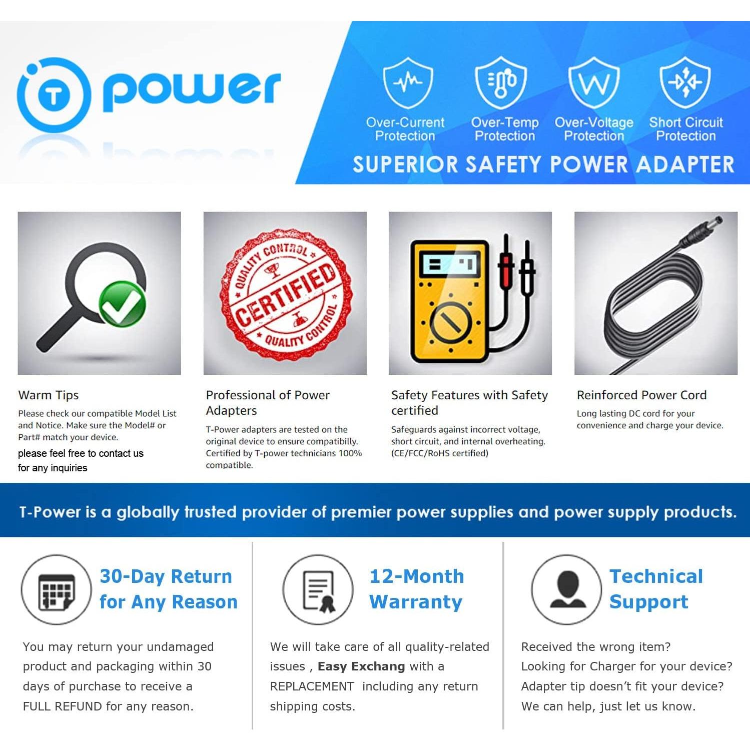 Cargador T-Power para Samsung Powerbot VR7000 25V DC Adaptador