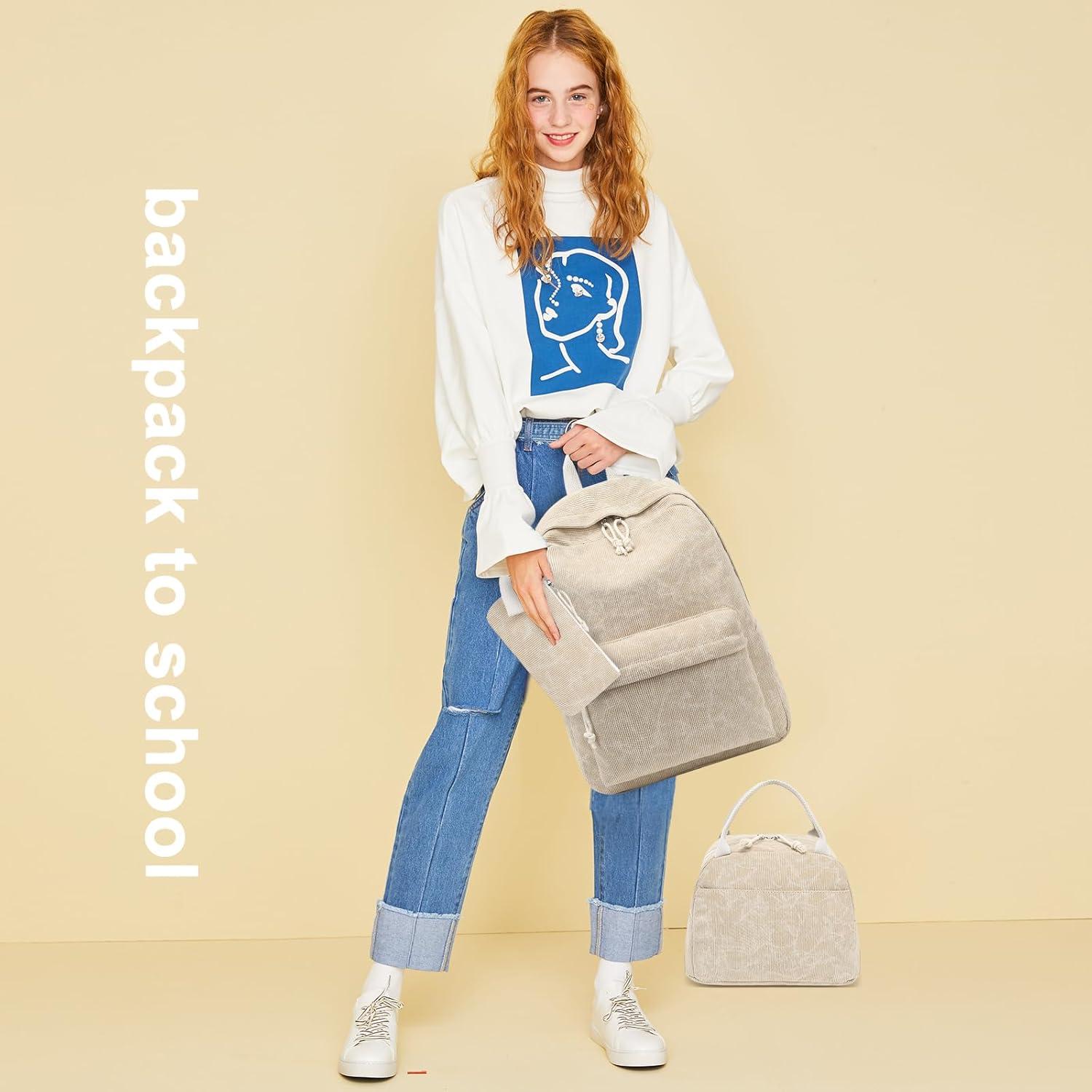 Mochila Escolar LEDAOU para Niñas 3 en 1 con Almuerzo