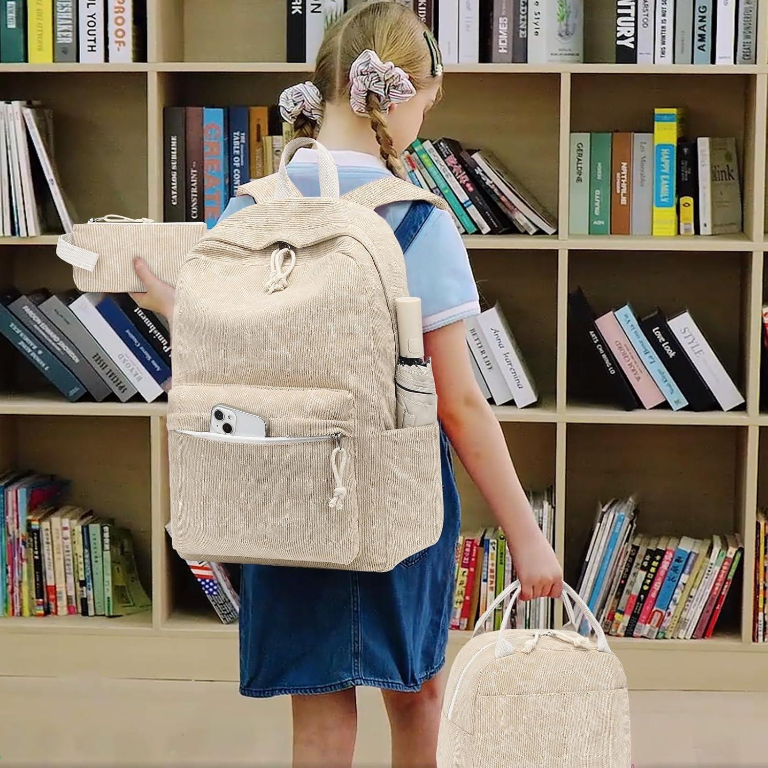 Mochila Escolar LEDAOU para Niñas 3 en 1 con Almuerzo