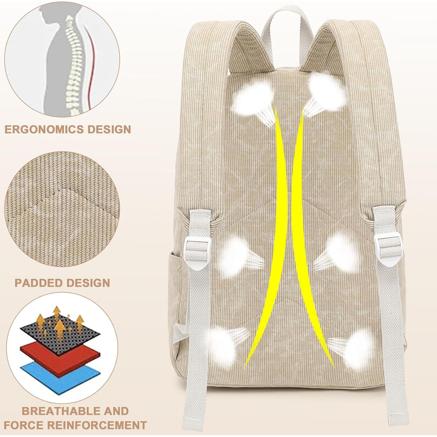 Mochila Escolar LEDAOU para Niñas 3 en 1 con Almuerzo