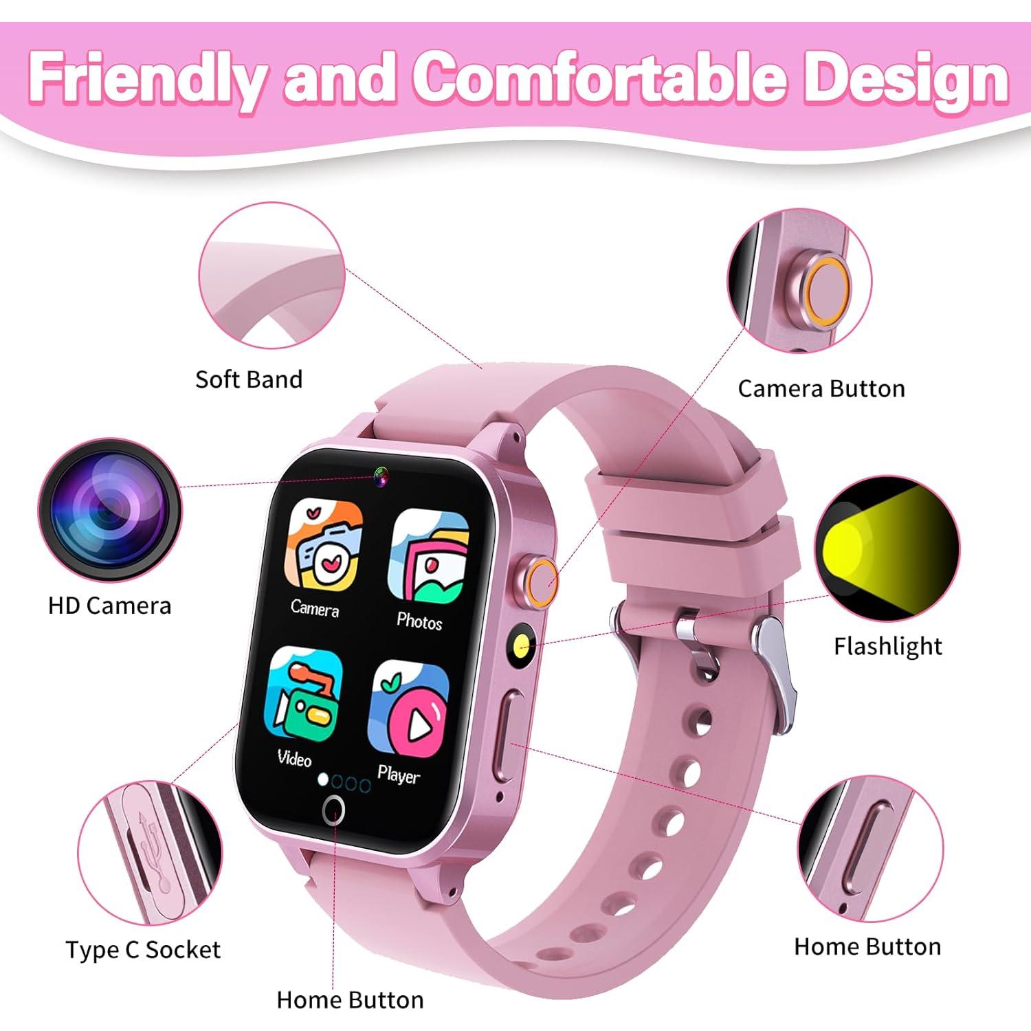 Reloj Inteligente Vakzovy D07 Rosa para Niños 6-12 Años
