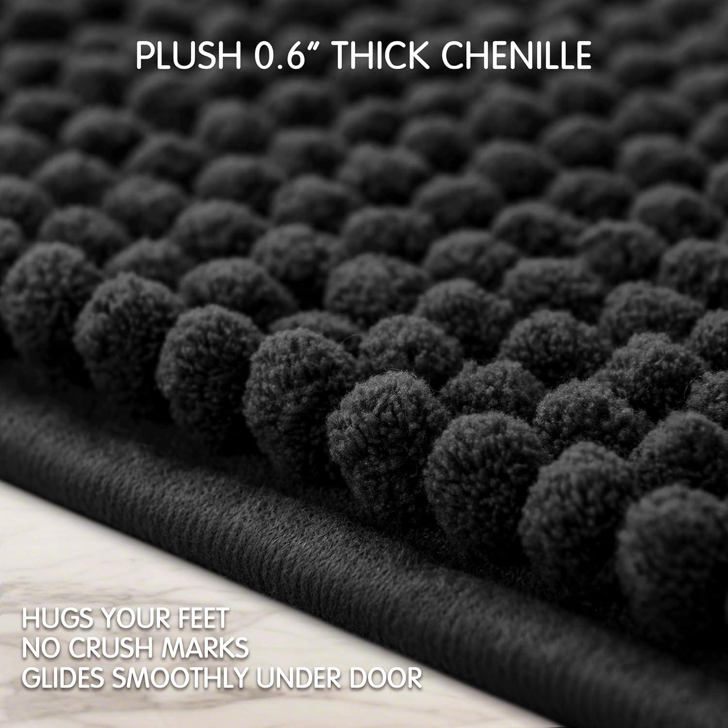 Alfombrilla de Baño SUBRTEX Chenille 0.41x0.61m Negra