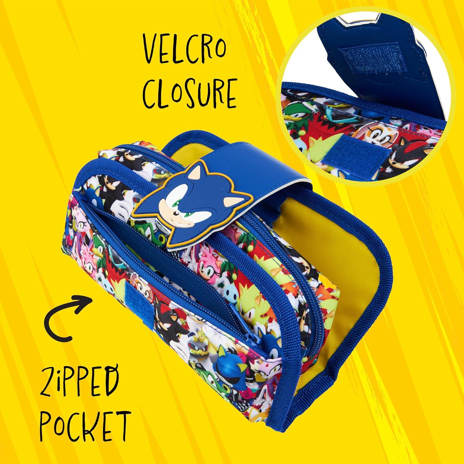 Estuche de Lápices Sonic 2 en 1 con Compartimentos