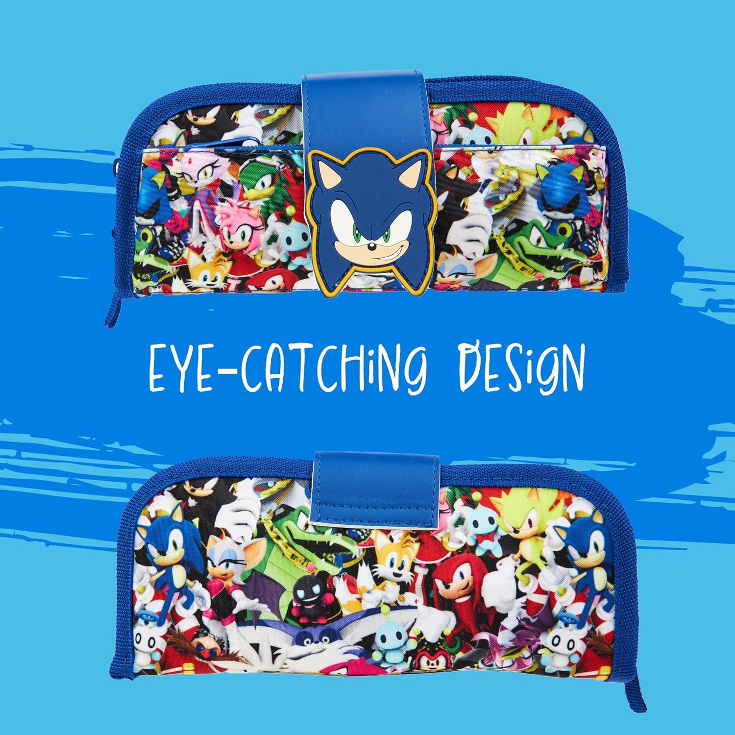 Estuche de Lápices Sonic 2 en 1 con Compartimentos