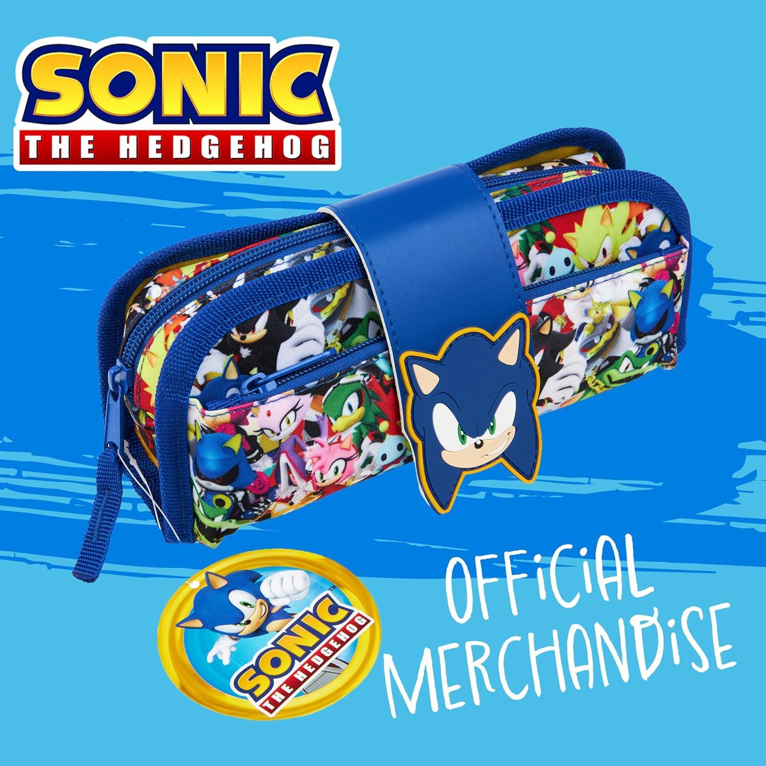 Estuche de Lápices Sonic 2 en 1 con Compartimentos