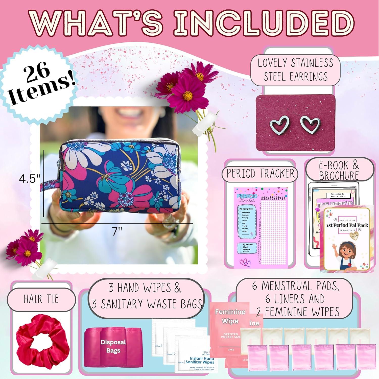 Kit de Viaje First Period Pal Pack | 24 Piezas | Flores