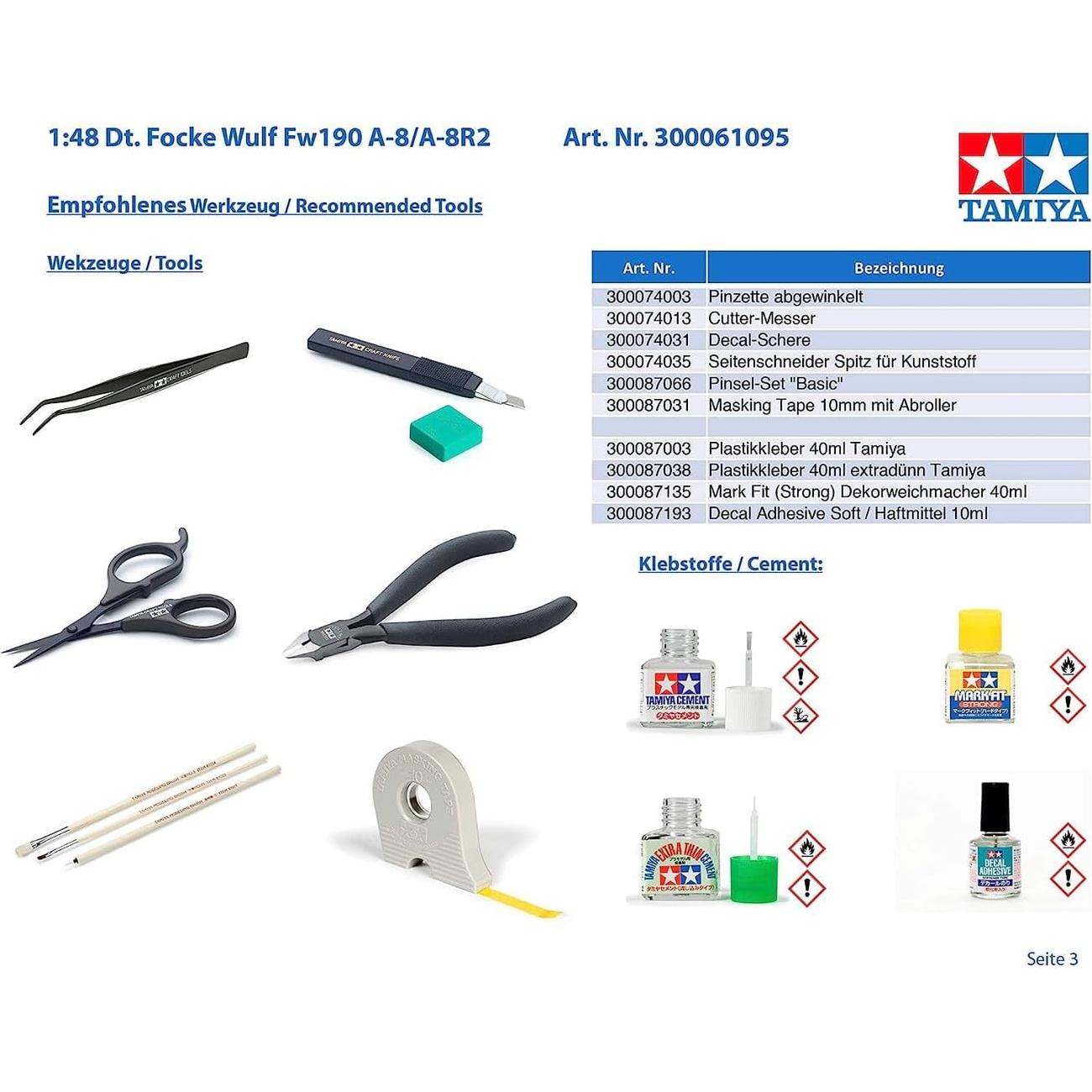 Tamiya 61095 Focke-Wulf FW190 A-8 R2 1/48 Kit de Avión