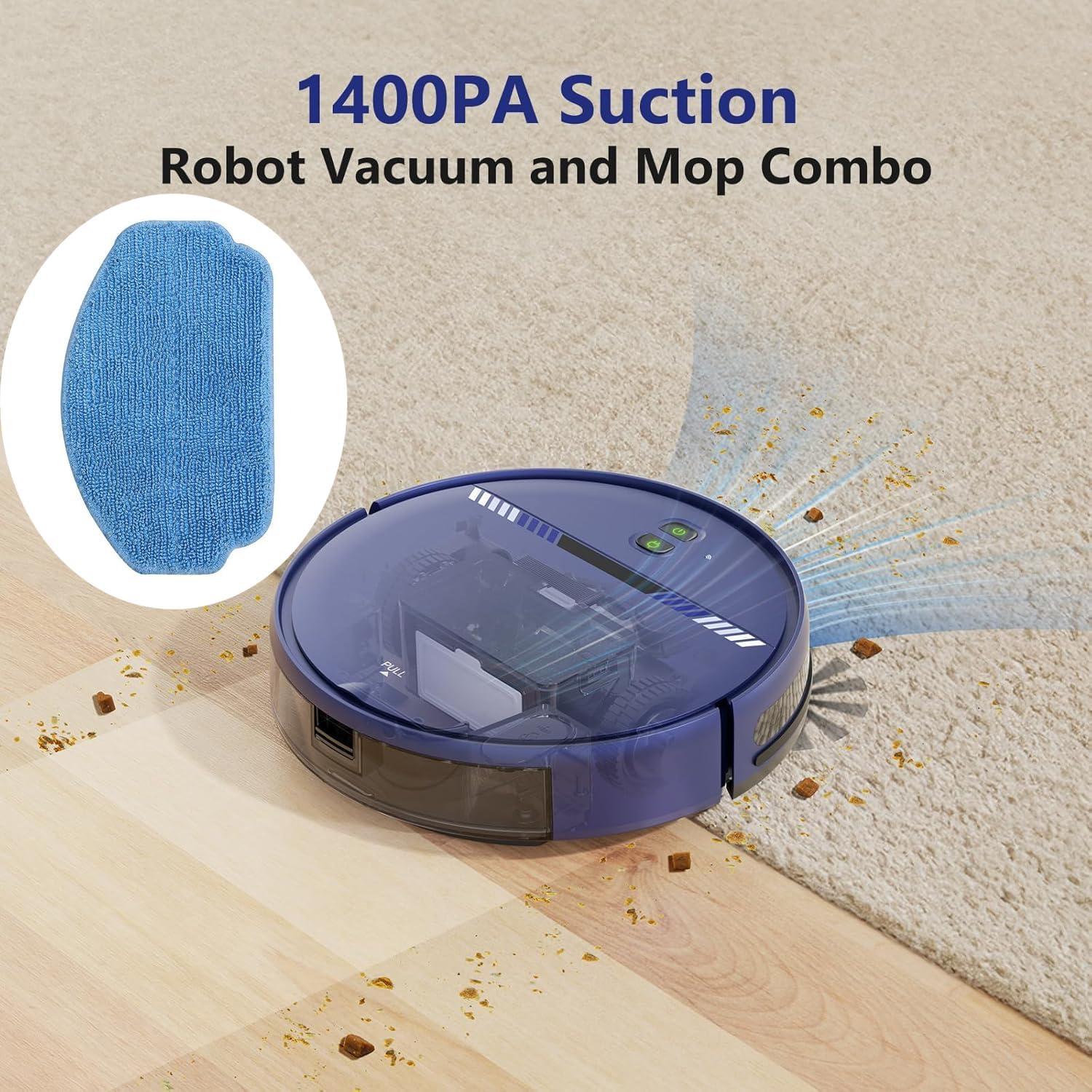 Robot Aspirador 2 en 1 BR151 BL con Mopa y Tanque de Agua