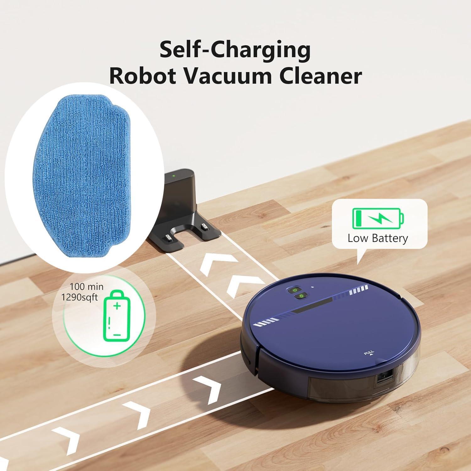 Robot Aspirador 2 en 1 BR151 BL con Mopa y Tanque de Agua